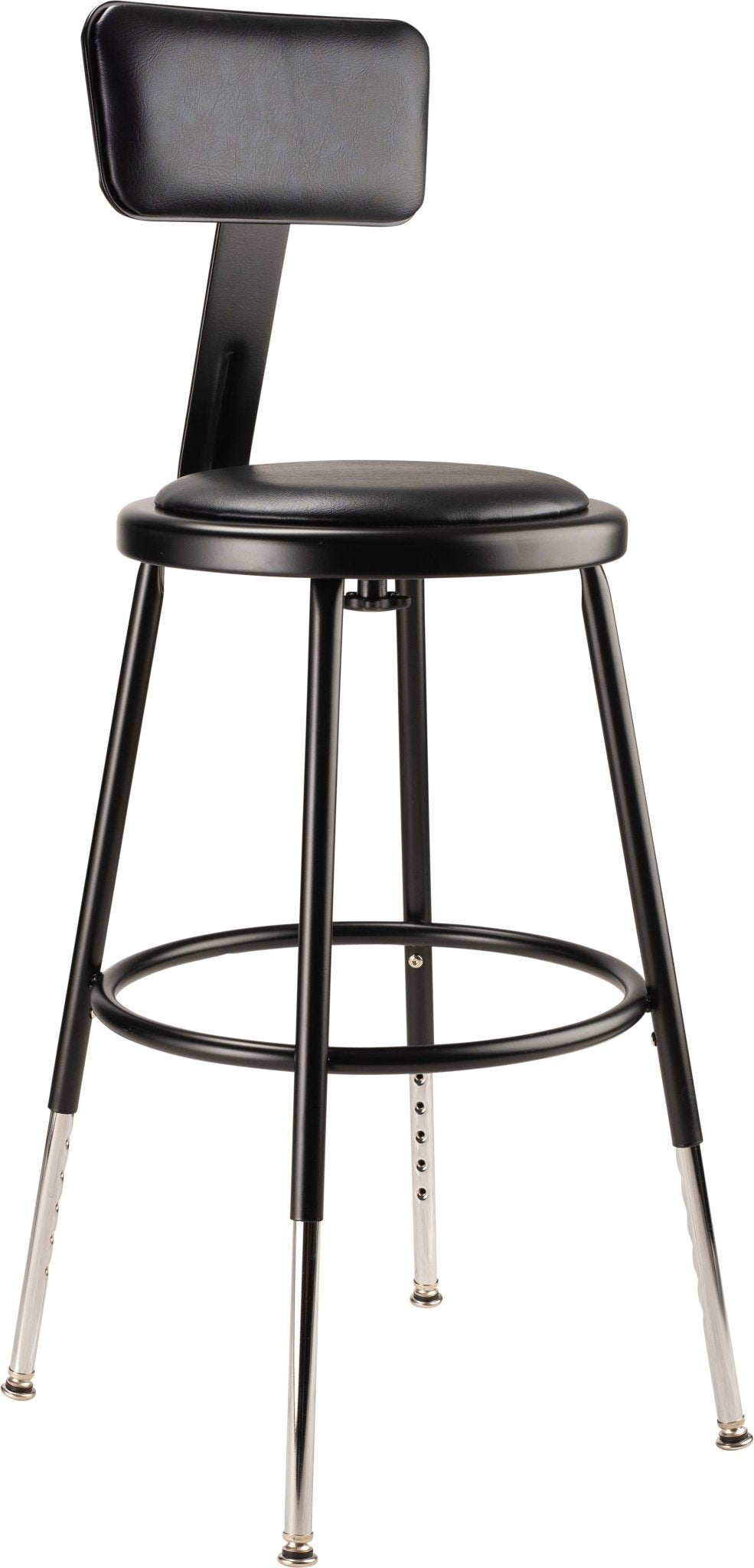 Adjustable height padded discount stool