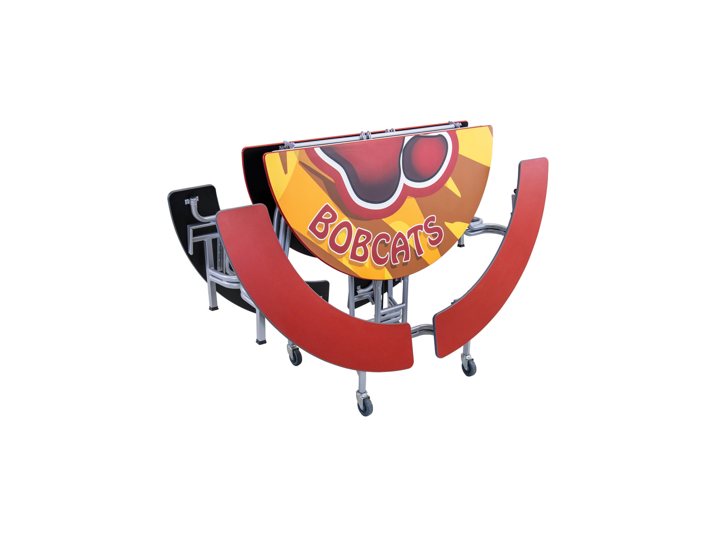 AmTab Round Mobile Bench Cafeteria Table - 60" Diameter (AmTab AMT-MBR604)