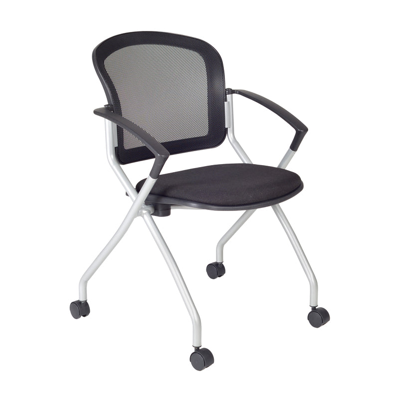 Regency Cadence Flexible High Back with Padded Fabric Seat Nesting Chair, with or without Table Arm- Black