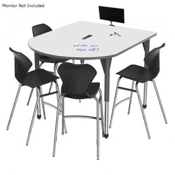 Marco Premier Series Multimedia Standing Table Dry Erase Top 48" x 60" Adj Height 32"-42" w/ Power Module (43-2260-DAP)