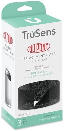 Trusens Replacement Carbon Filter AFCZ1000-01-W for Z1000 Air Purifier - Small  Pack of 3