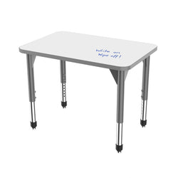 Marco Premier Series Rectangle Collaborative Desk w/ Dry Erase HPL Top 20" x 54" Adjustable Height 21"-31" (43-2221-DB)