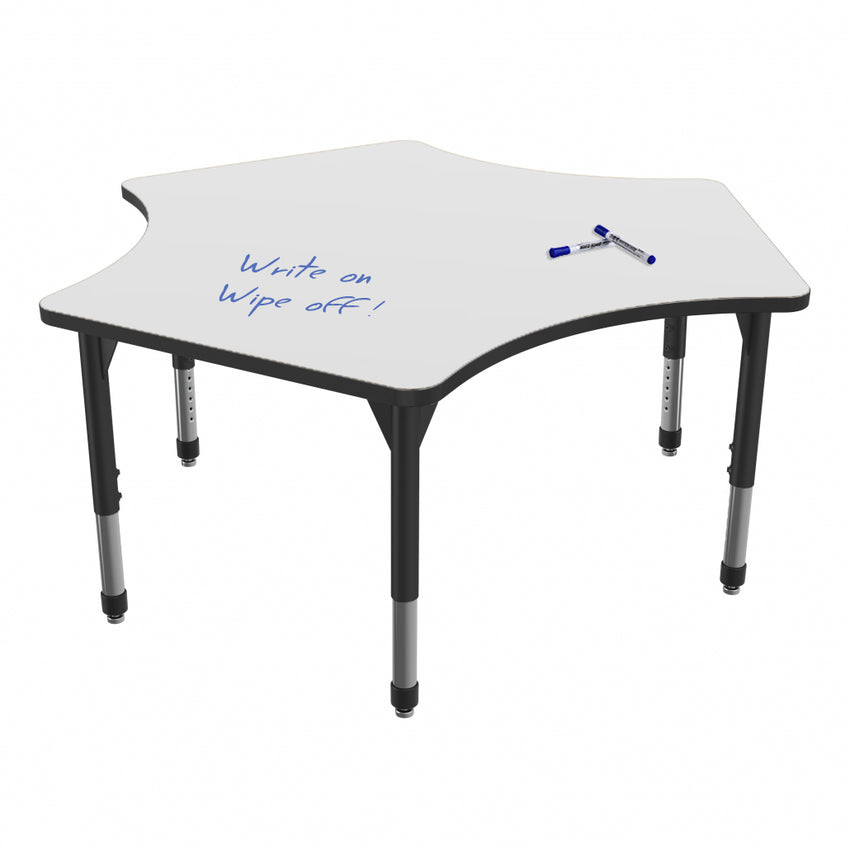 Marco Premier Series Delta Activity Table w/ Dry Erase Top 60" x 60" Adj Height 21"-31" (43-2251-DB)