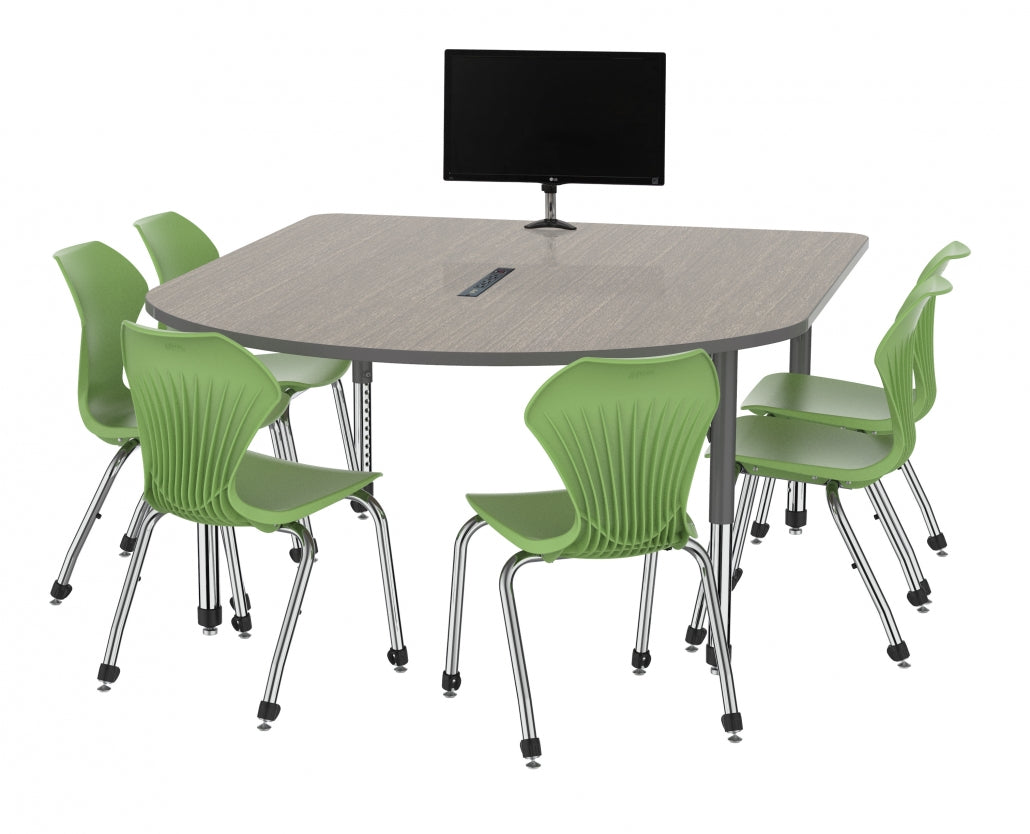 Marco Premier Series Multimedia Table 60" x 72" Adjustable Height 21"-31" w/ Power Module (43-2261-MBP)