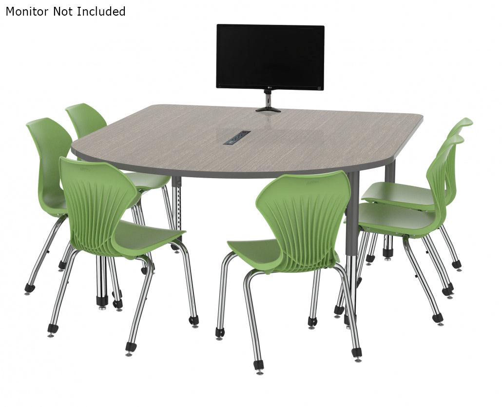 Marco Premier Series Multimedia Table 60" x 72" Adjustable Height 21"-31" w/ Power Module (43-2261-MBP)