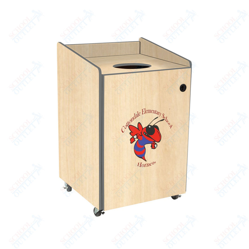 AmTab Heavy - Duty Waste Receptacle - Applicable for 32 Gallon Cans and Drums - 33"W x 32"L x 42"H (AMT - HDWR32) - SchoolOutlet