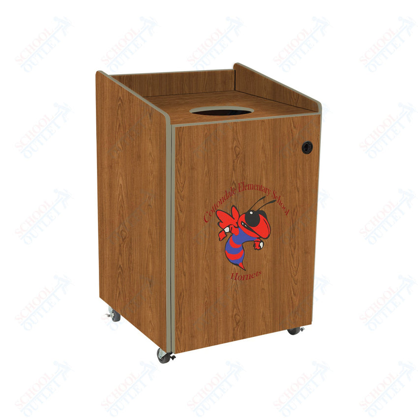 AmTab Heavy - Duty Waste Receptacle - Applicable for 32 Gallon Cans and Drums - 33"W x 32"L x 42"H (AMT - HDWR32) - SchoolOutlet