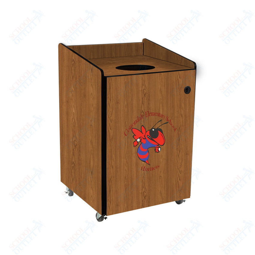 AmTab Heavy - Duty Waste Receptacle - Applicable for 32 Gallon Cans and Drums - 33"W x 32"L x 42"H (AMT - HDWR32) - SchoolOutlet