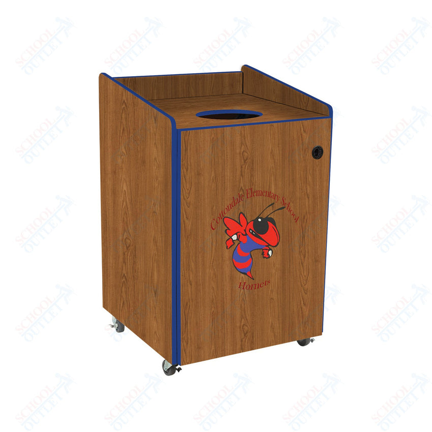 AmTab Heavy - Duty Waste Receptacle - Applicable for 32 Gallon Cans and Drums - 33"W x 32"L x 42"H (AMT - HDWR32) - SchoolOutlet