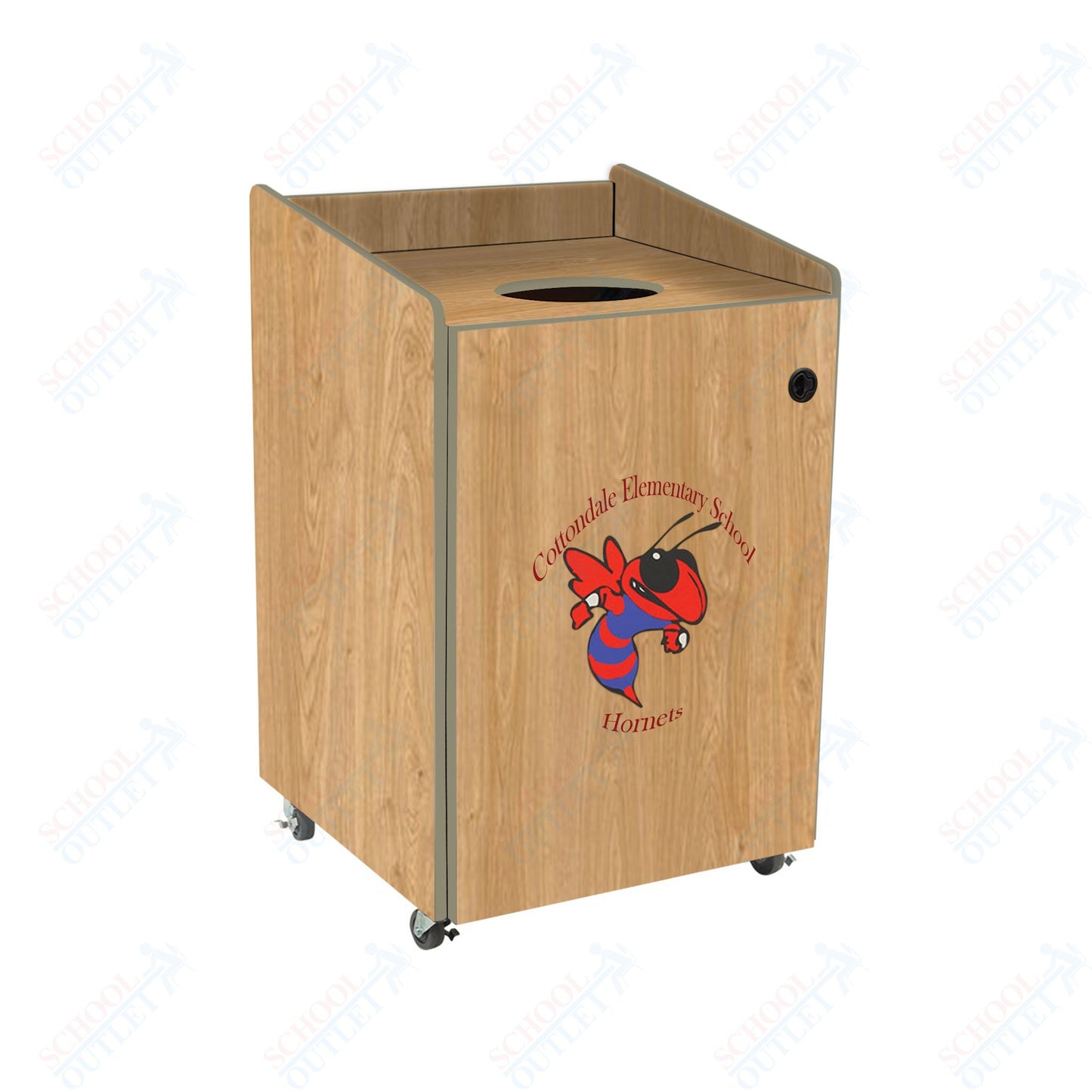 AmTab Heavy - Duty Waste Receptacle - Applicable for 32 Gallon Cans and Drums - 33"W x 32"L x 42"H (AMT - HDWR32) - SchoolOutlet