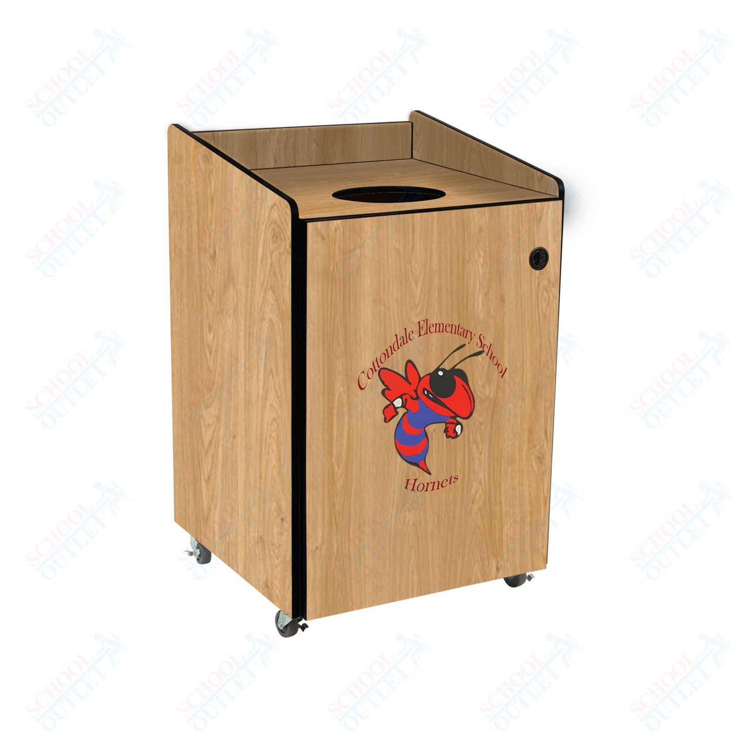 AmTab Heavy - Duty Waste Receptacle - Applicable for 32 Gallon Cans and Drums - 33"W x 32"L x 42"H (AMT - HDWR32) - SchoolOutlet