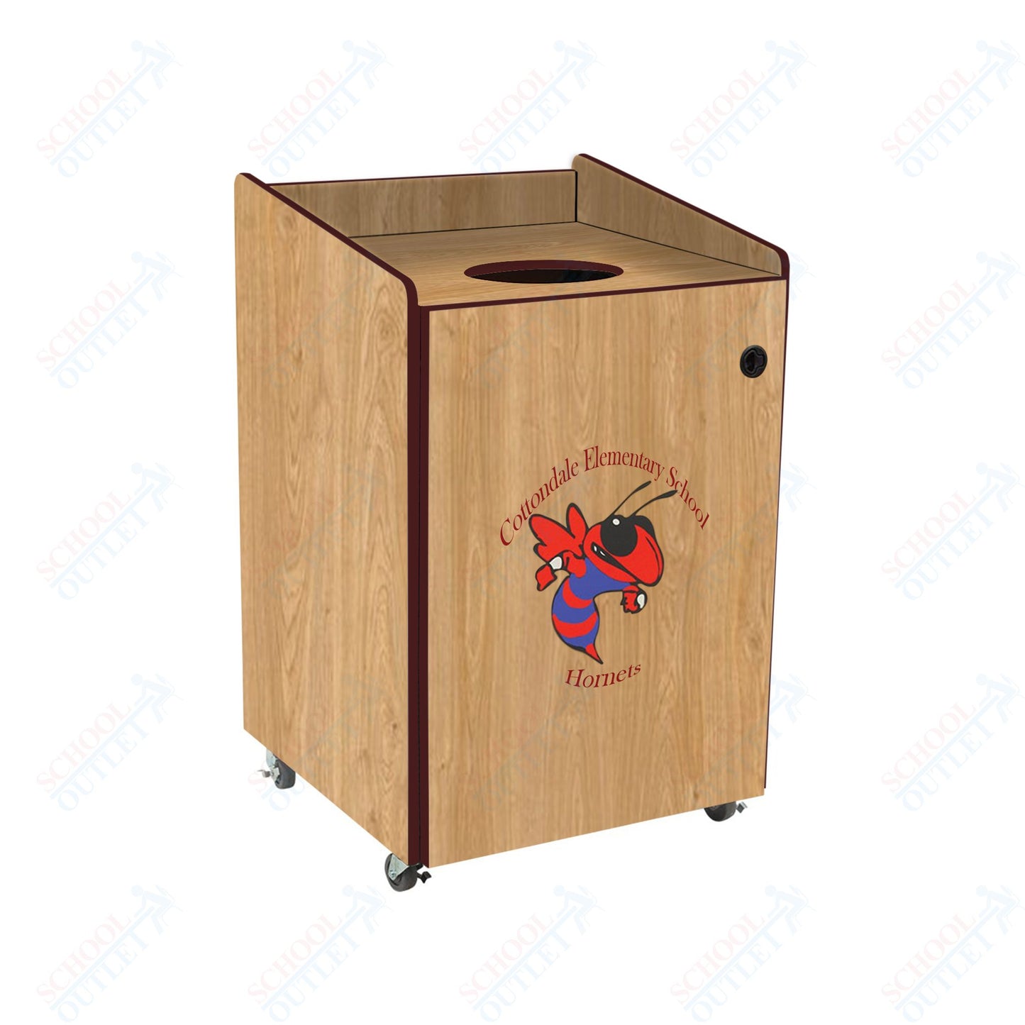 AmTab Heavy - Duty Waste Receptacle - Applicable for 32 Gallon Cans and Drums - 33"W x 32"L x 42"H (AMT - HDWR32) - SchoolOutlet