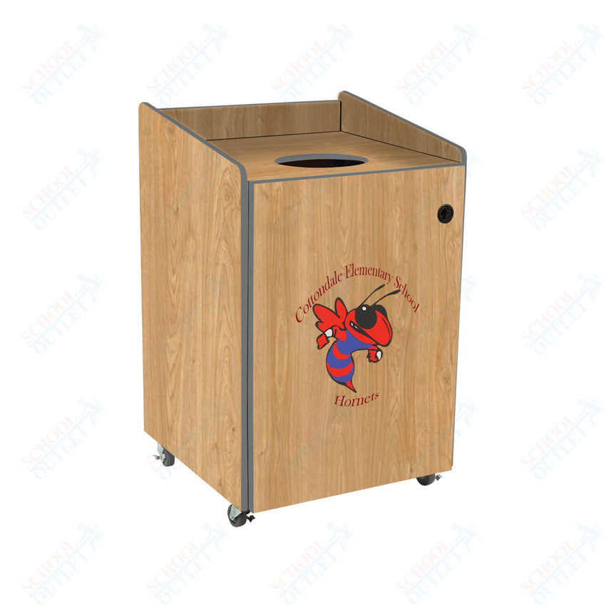 AmTab Heavy - Duty Waste Receptacle - Applicable for 32 Gallon Cans and Drums - 33"W x 32"L x 42"H (AMT - HDWR32) - SchoolOutlet