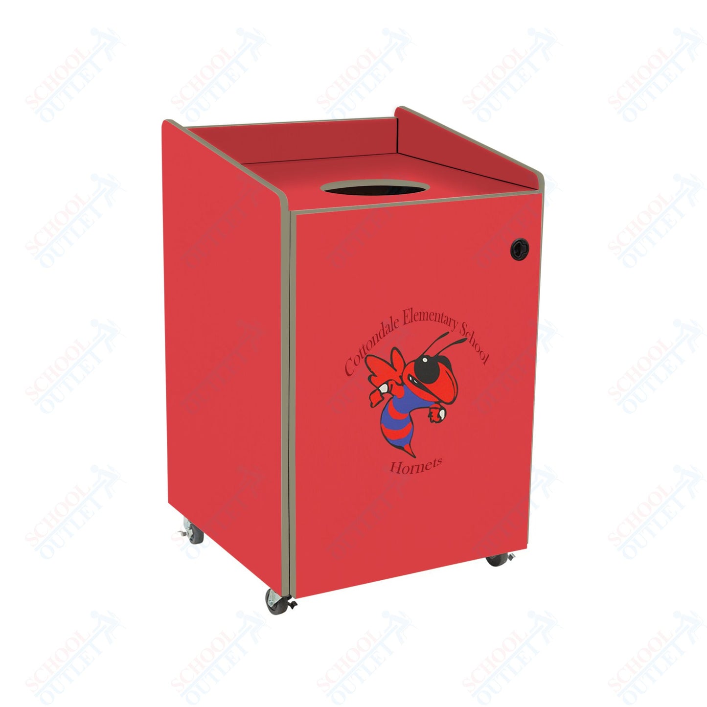 AmTab Heavy - Duty Waste Receptacle - Applicable for 32 Gallon Cans and Drums - 33"W x 32"L x 42"H (AMT - HDWR32) - SchoolOutlet