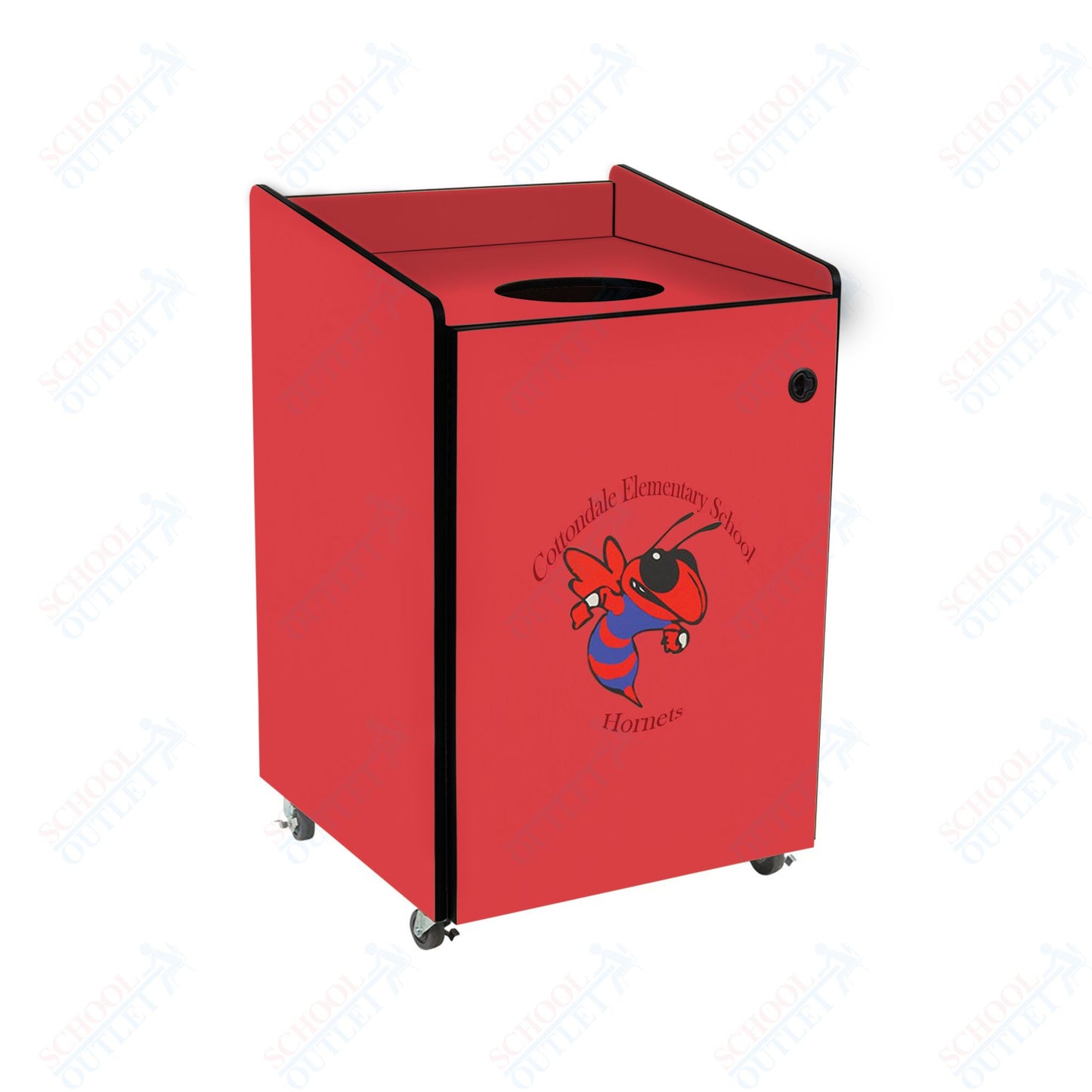 AmTab Heavy - Duty Waste Receptacle - Applicable for 32 Gallon Cans and Drums - 33"W x 32"L x 42"H (AMT - HDWR32) - SchoolOutlet