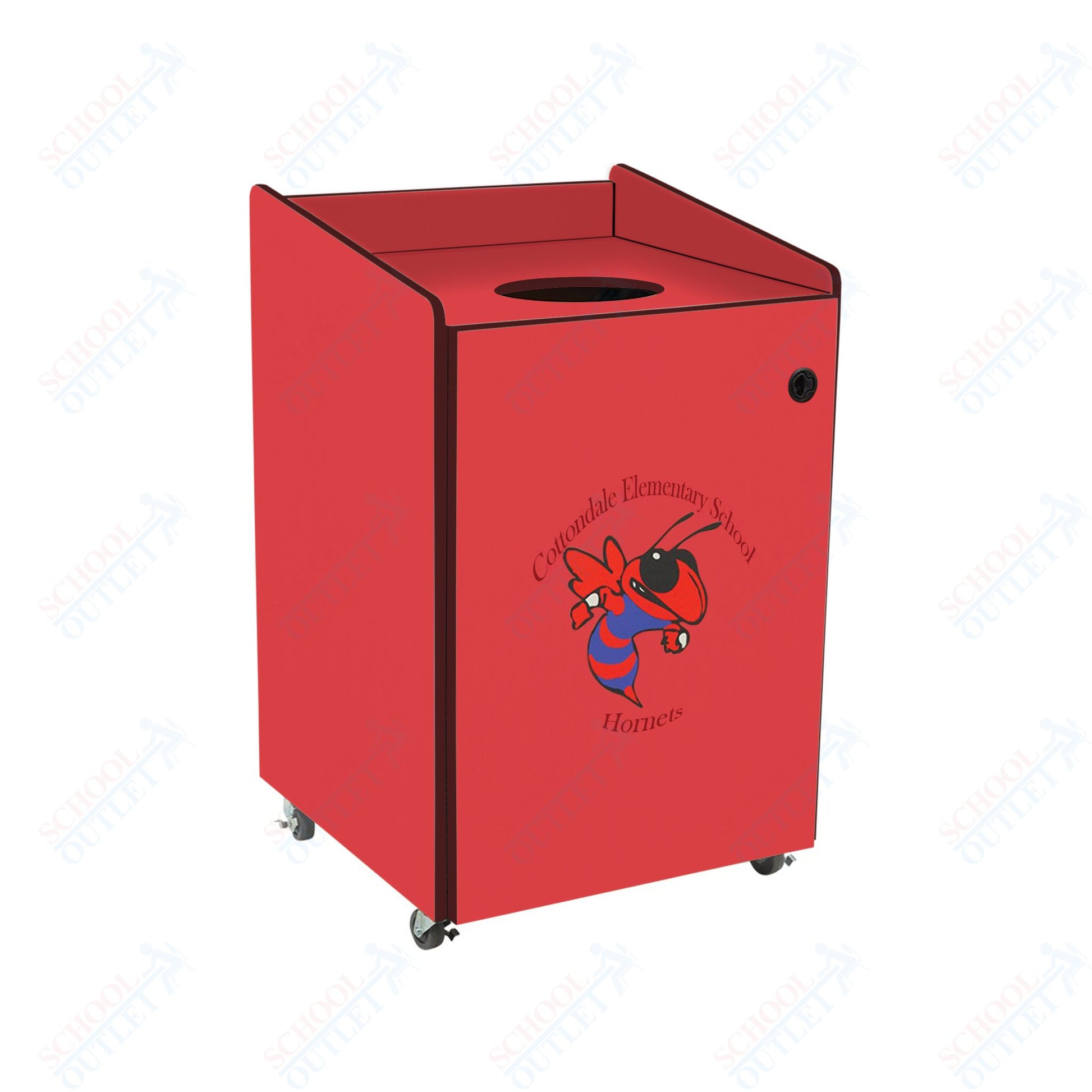 AmTab Heavy - Duty Waste Receptacle - Applicable for 32 Gallon Cans and Drums - 33"W x 32"L x 42"H (AMT - HDWR32) - SchoolOutlet