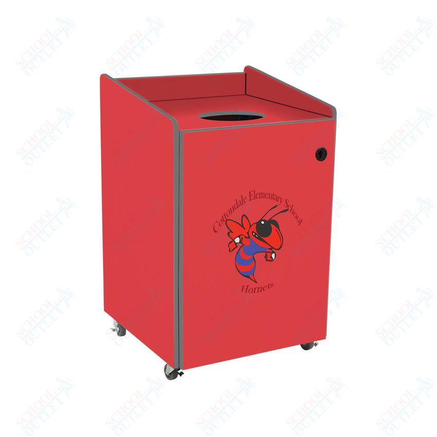 AmTab Heavy - Duty Waste Receptacle - Applicable for 32 Gallon Cans and Drums - 33"W x 32"L x 42"H (AMT - HDWR32) - SchoolOutlet