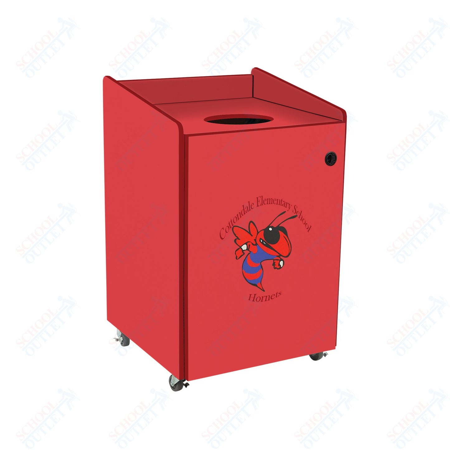 AmTab Heavy - Duty Waste Receptacle - Applicable for 32 Gallon Cans and Drums - 33"W x 32"L x 42"H (AMT - HDWR32) - SchoolOutlet