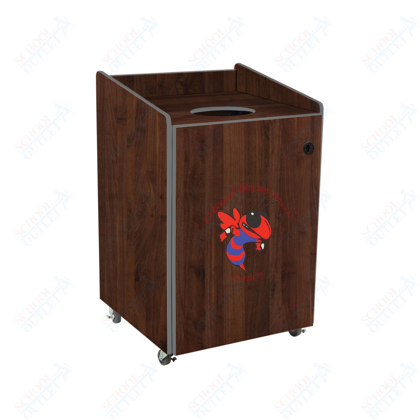 AmTab Heavy - Duty Waste Receptacle - Applicable for 32 Gallon Cans and Drums - 33"W x 32"L x 42"H (AMT - HDWR32) - SchoolOutlet