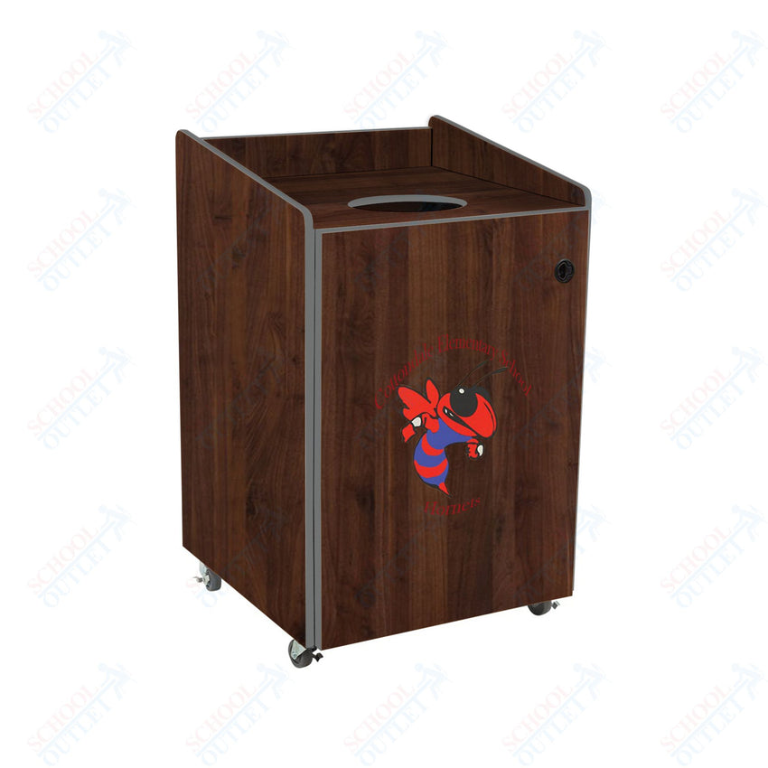 AmTab Heavy - Duty Waste Receptacle - Applicable for 44 Gallon Cans and Drums - 33"W x 32"L x 46"H (AMT - HDWR44) - SchoolOutlet