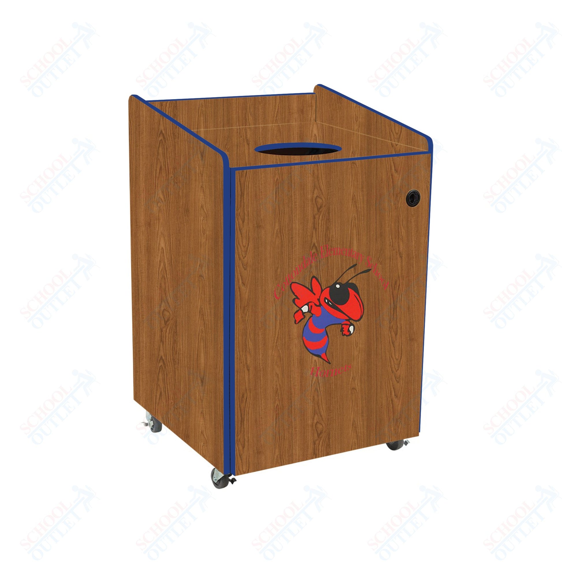 AmTab Heavy - Duty Waste Receptacle - Applicable for 55 Gallon Cans and Drums - 33"W x 32"L x 50"H (AMT - HDWR55) - SchoolOutlet