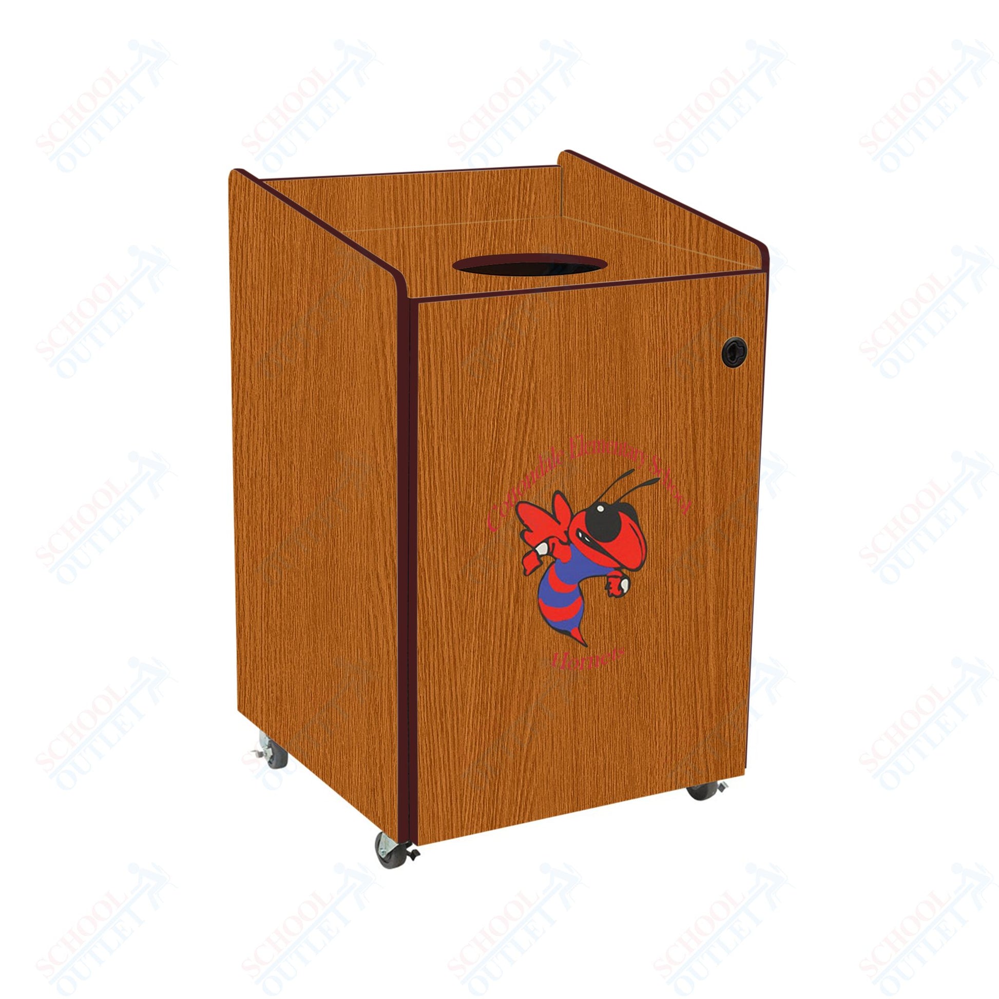 AmTab Heavy - Duty Waste Receptacle - Applicable for 55 Gallon Cans and Drums - 33"W x 32"L x 50"H (AMT - HDWR55) - SchoolOutlet