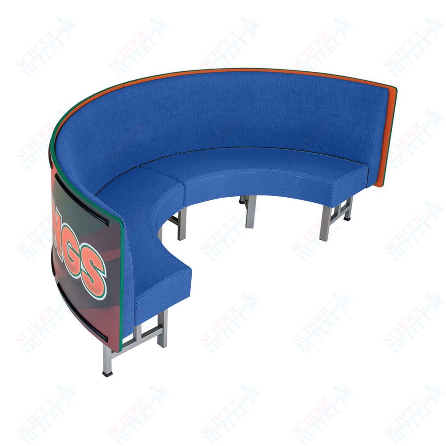 AmTab Mobile Booth Seating - Half Circle - 24"W x 48"L  (AMT-HMBS244)