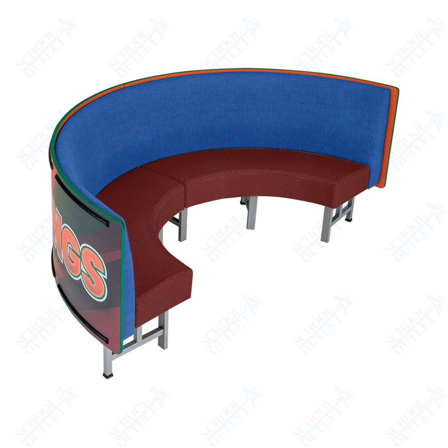 AmTab Mobile Booth Seating - Half Circle - 24"W x 48"L  (AMT-HMBS244)