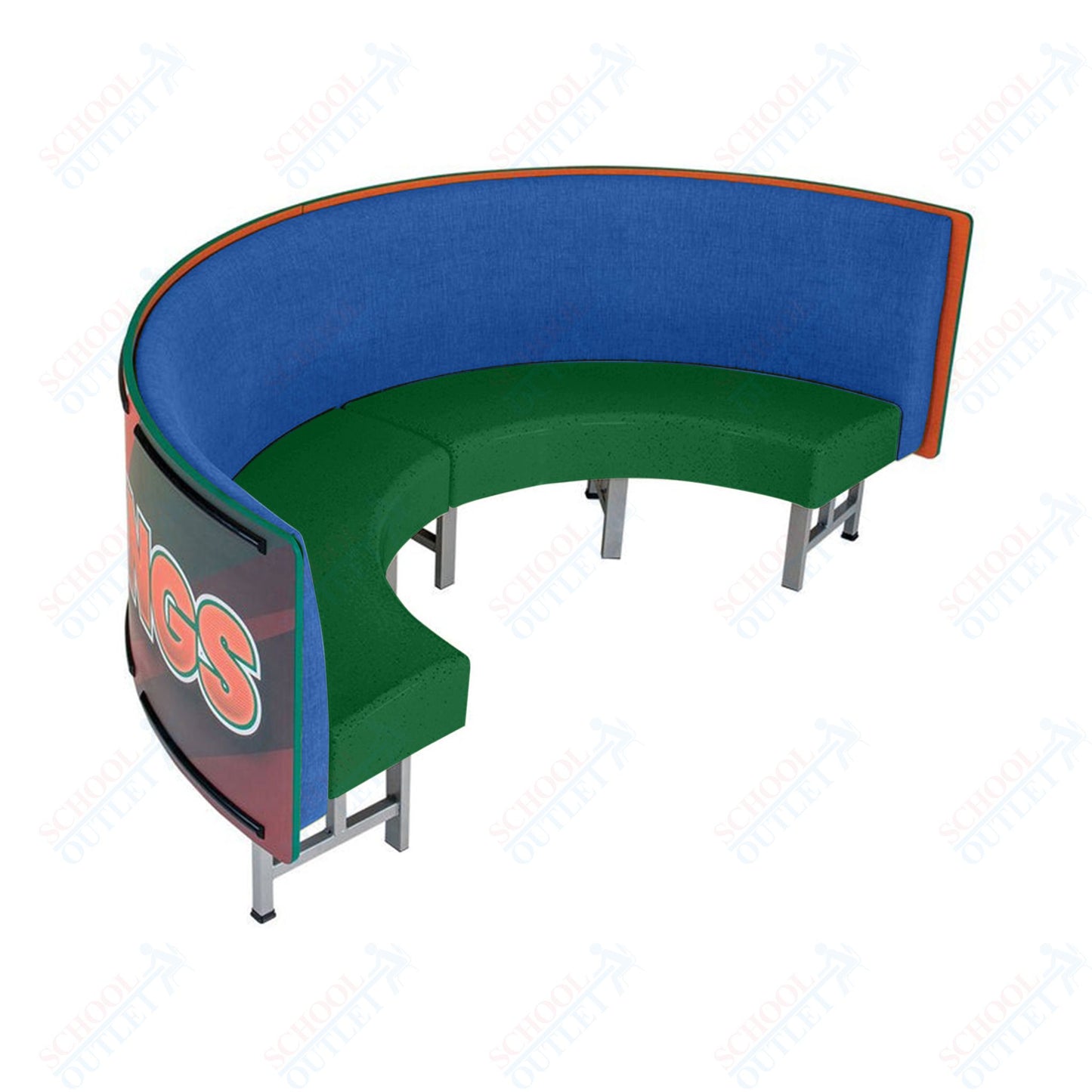 AmTab Mobile Booth Seating - Half Circle - 24"W x 48"L  (AMT-HMBS244)