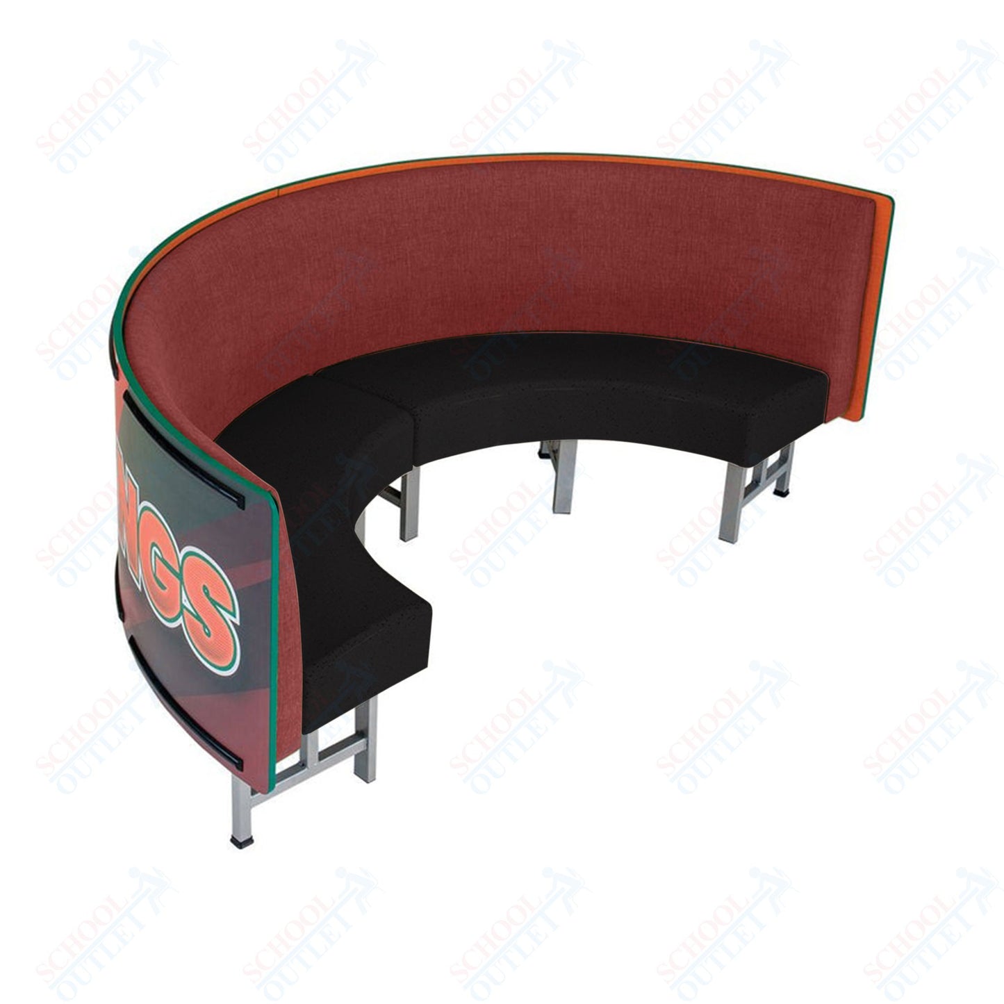 AmTab Mobile Booth Seating - Half Circle - 24"W x 48"L  (AMT-HMBS244)