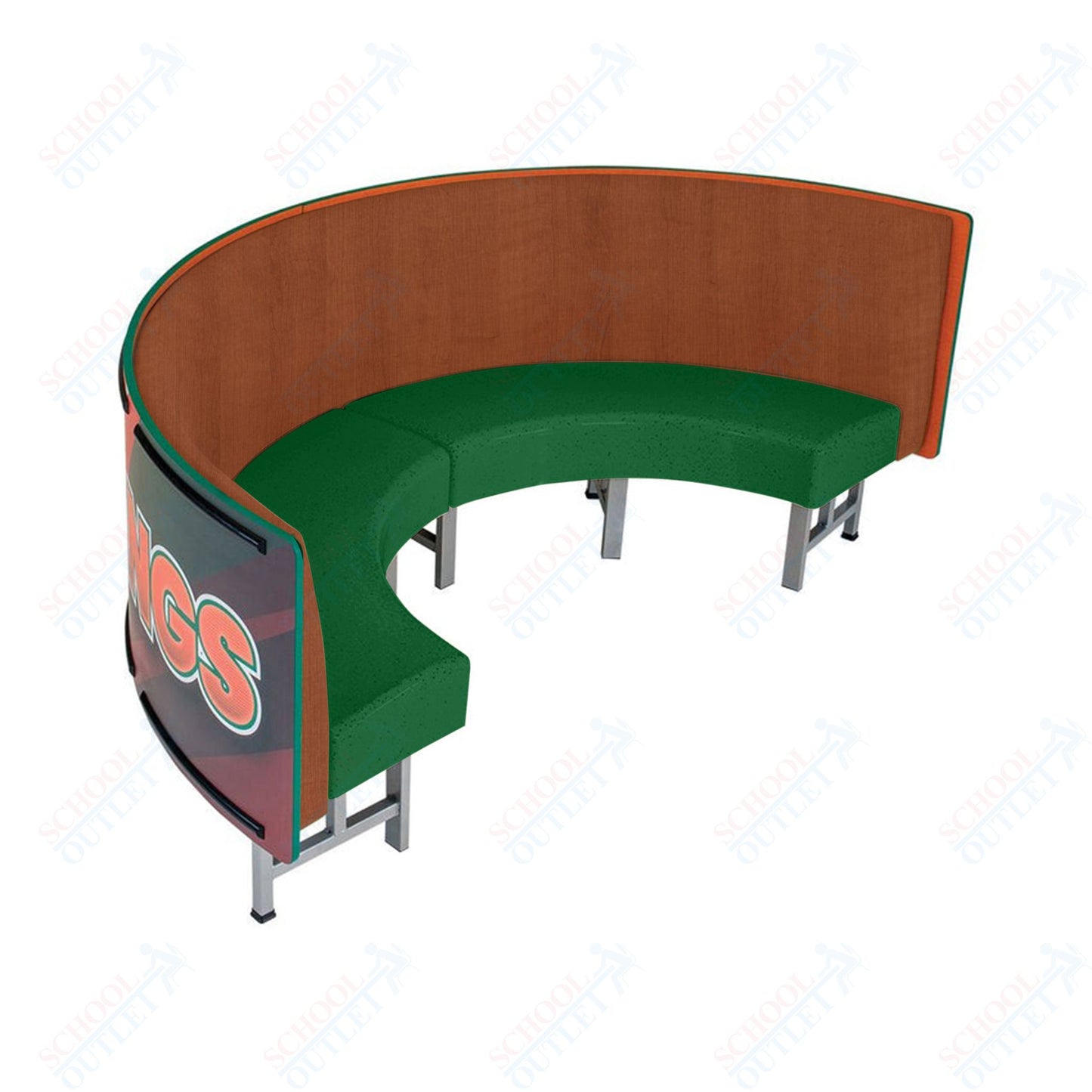 AmTab Mobile Booth Seating - Half Circle - 24"W x 48"L  (AMT-HMBS244)