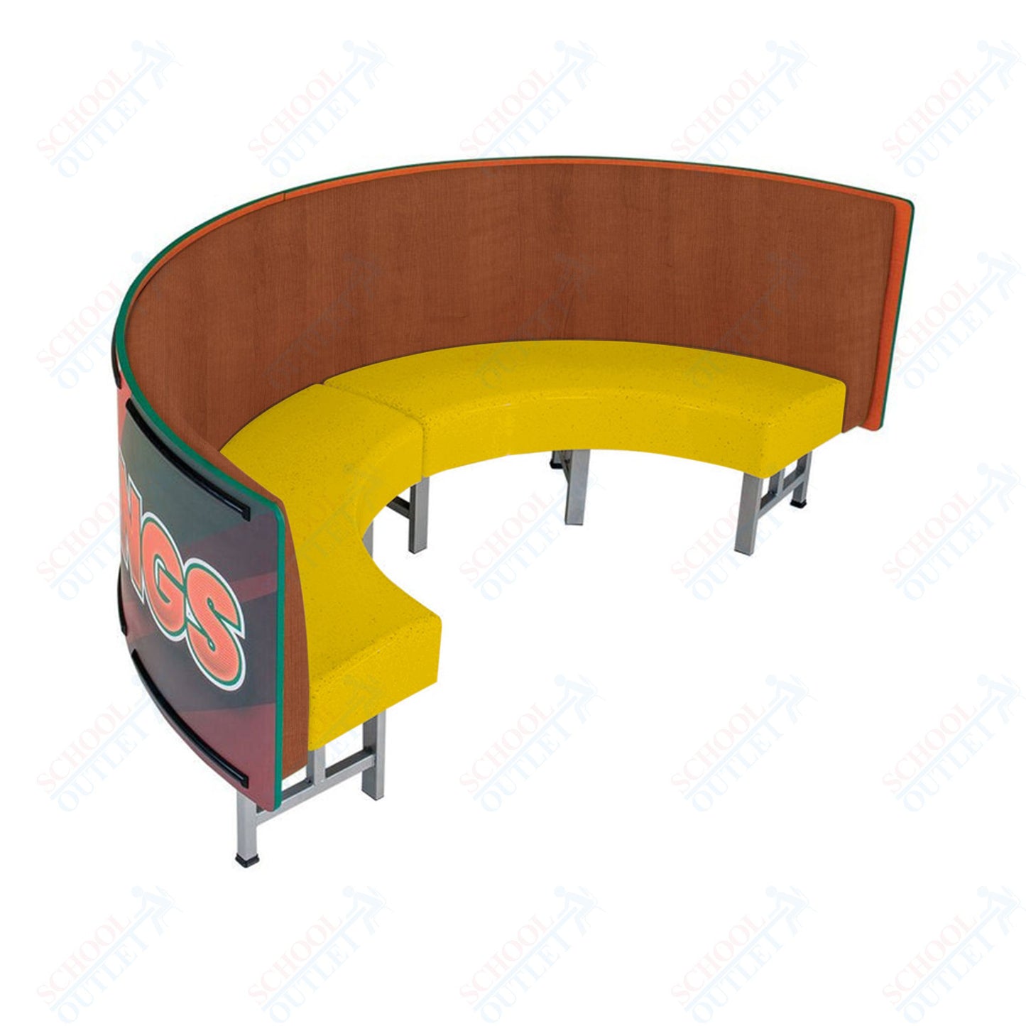 AmTab Mobile Booth Seating - Half Circle - 24"W x 48"L  (AMT-HMBS244)