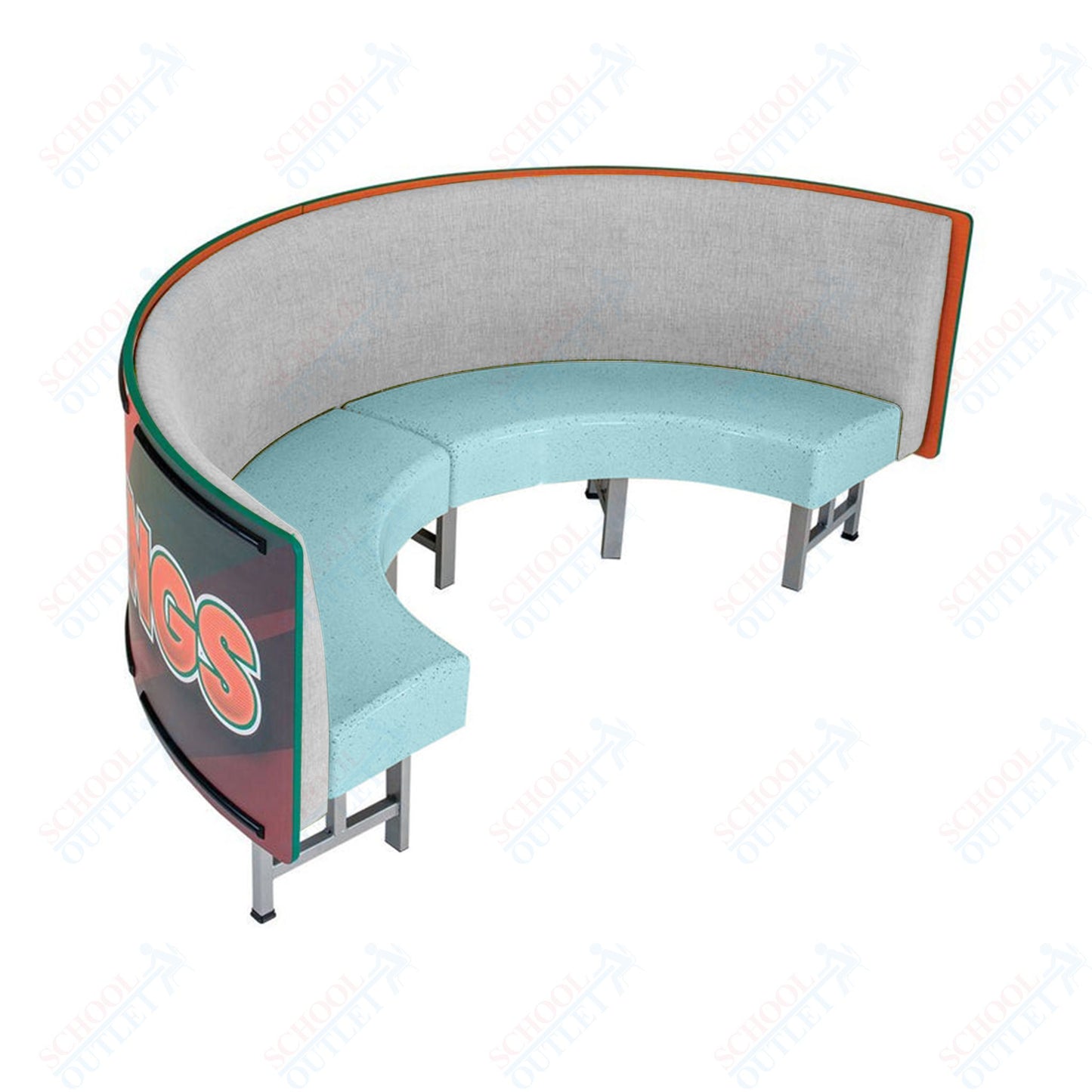 AmTab Mobile Booth Seating - Half Circle - 24"W x 48"L  (AMT-HMBS244)