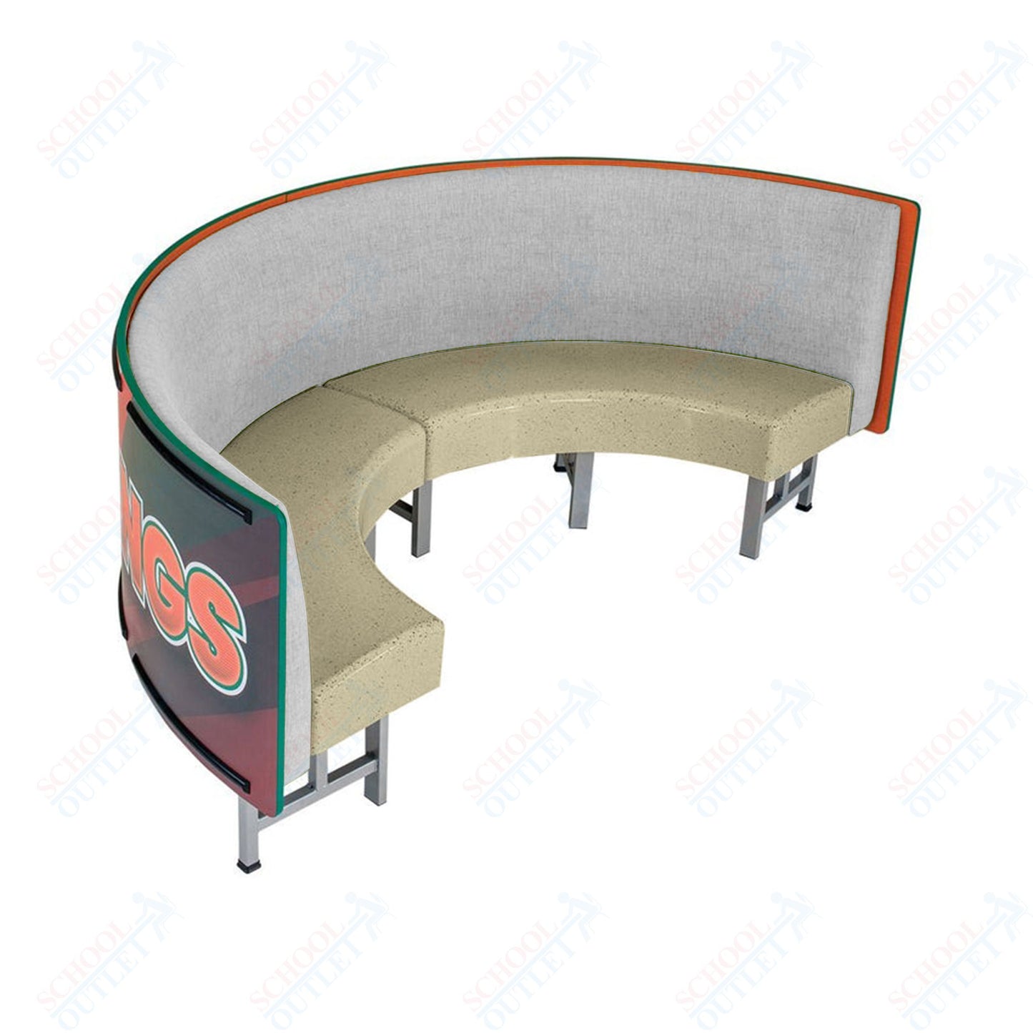 AmTab Mobile Booth Seating - Half Circle - 24"W x 48"L  (AMT-HMBS244)