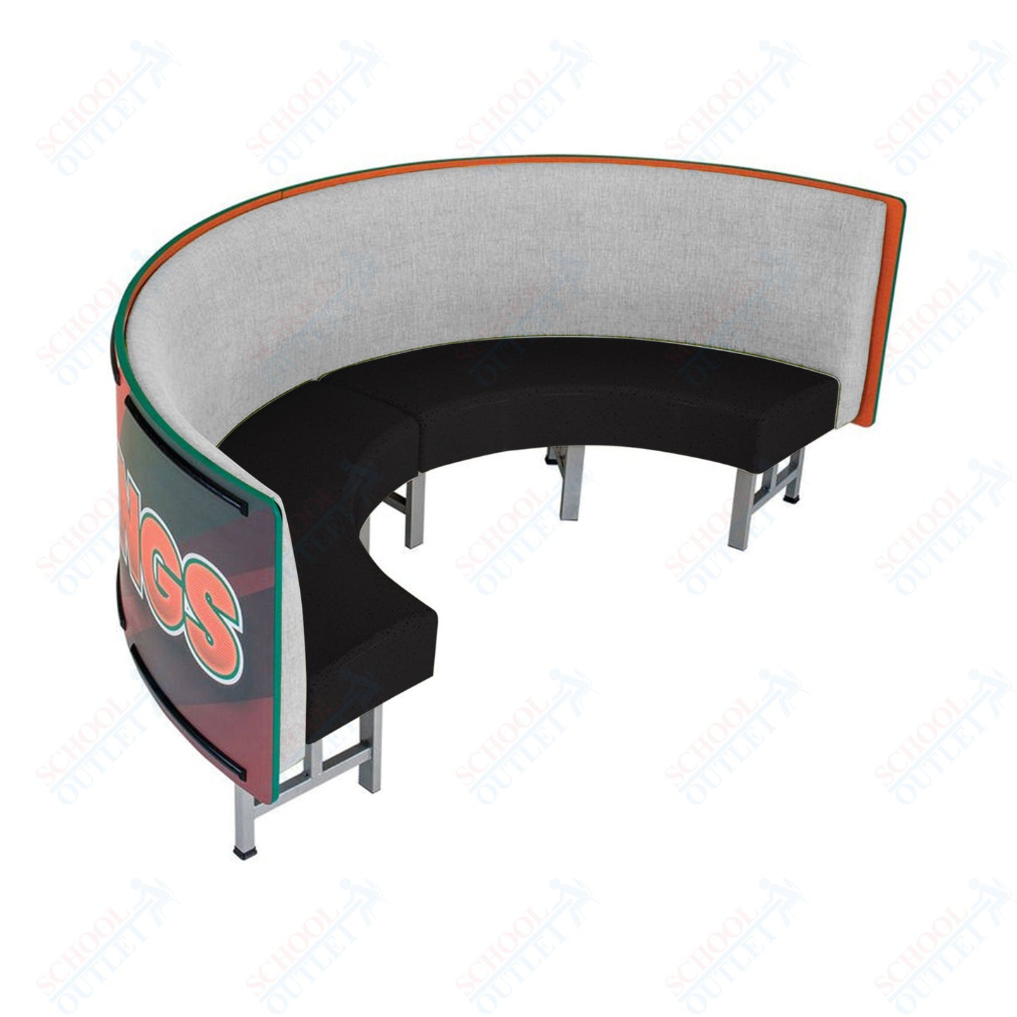 AmTab Mobile Booth Seating - Half Circle - 24"W x 48"L  (AMT-HMBS244)