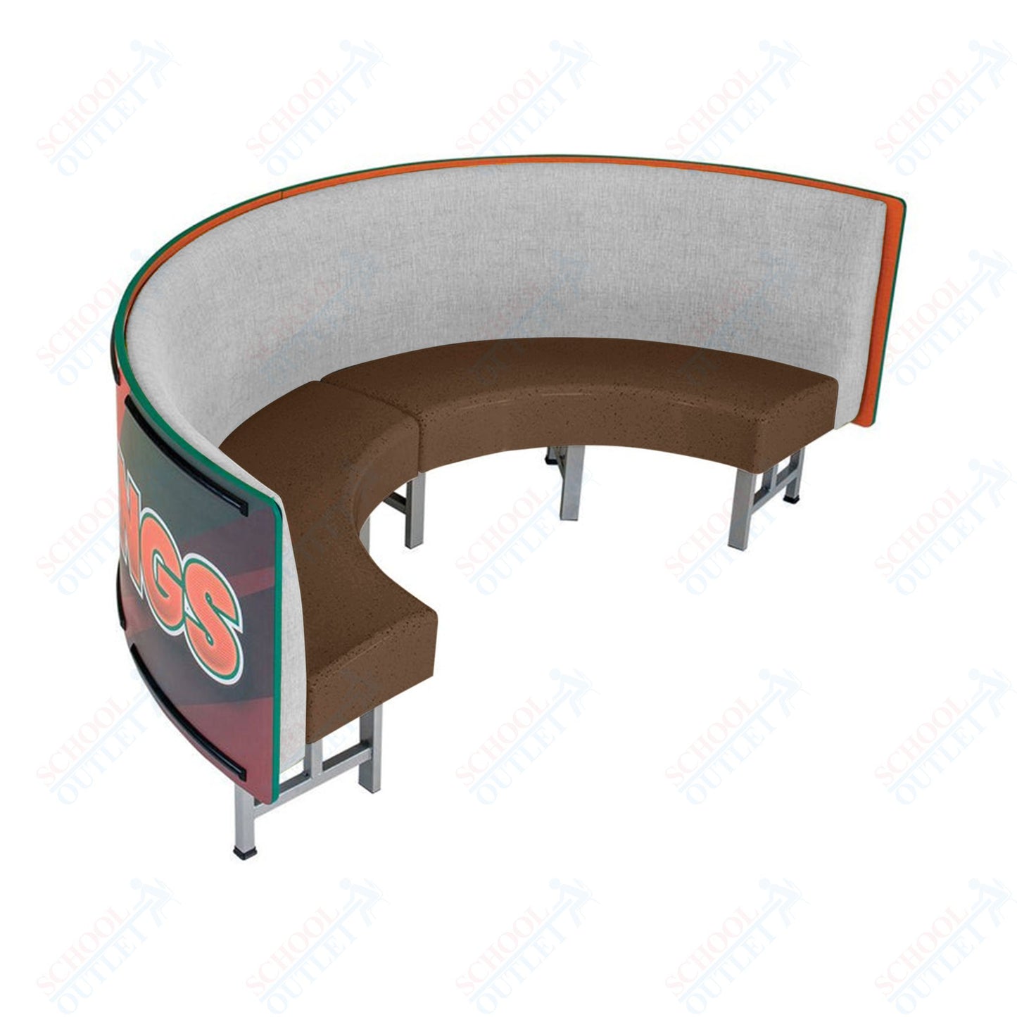 AmTab Mobile Booth Seating - Half Circle - 24"W x 48"L  (AMT-HMBS244)