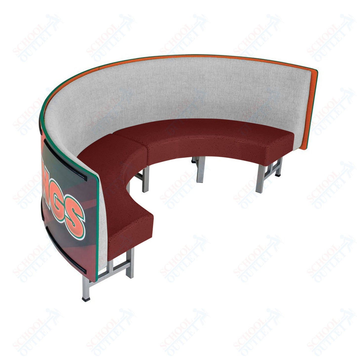 AmTab Mobile Booth Seating - Half Circle - 24"W x 48"L  (AMT-HMBS244)