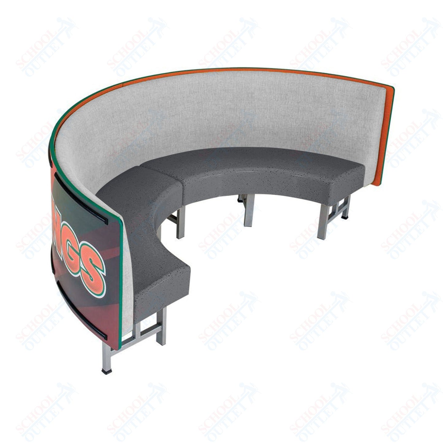 AmTab Mobile Booth Seating - Half Circle - 24"W x 48"L  (AMT-HMBS244)