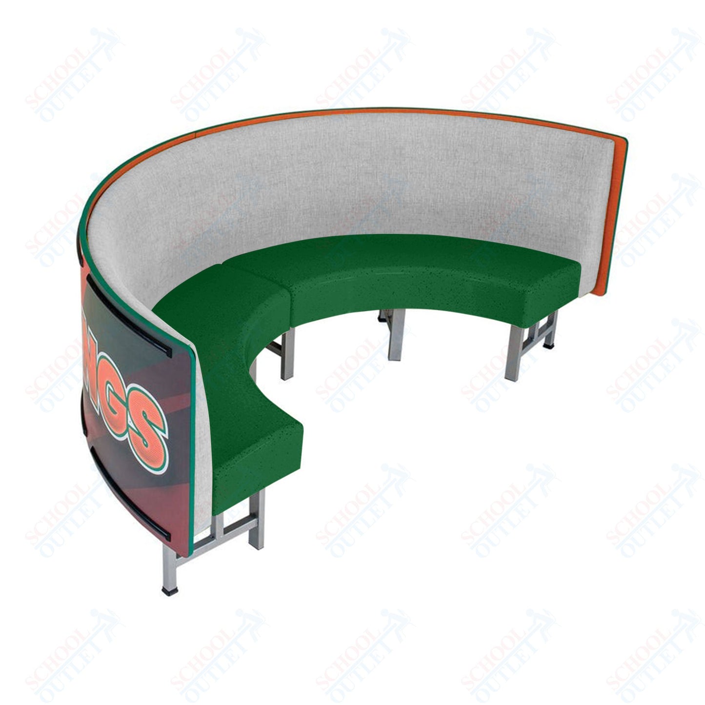 AmTab Mobile Booth Seating - Half Circle - 24"W x 48"L  (AMT-HMBS244)