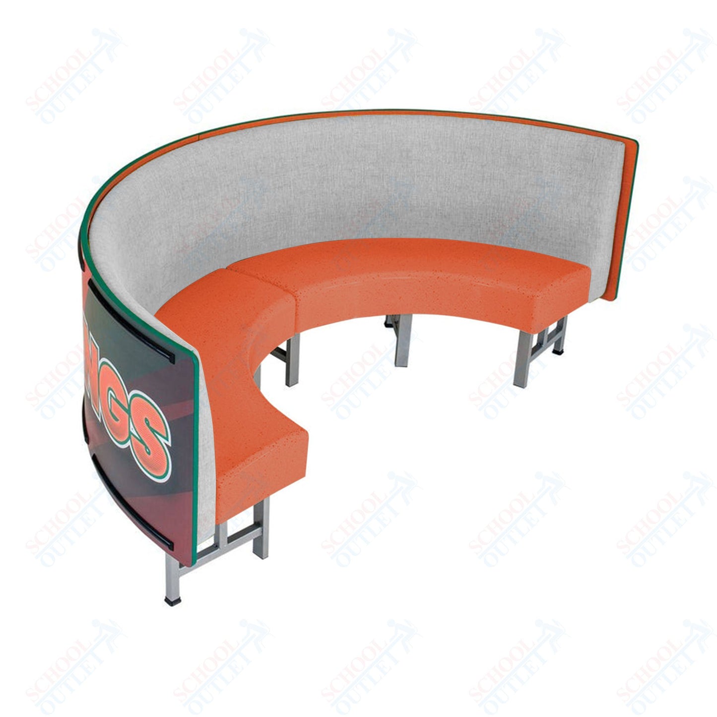 AmTab Mobile Booth Seating - Half Circle - 24"W x 48"L  (AMT-HMBS244)