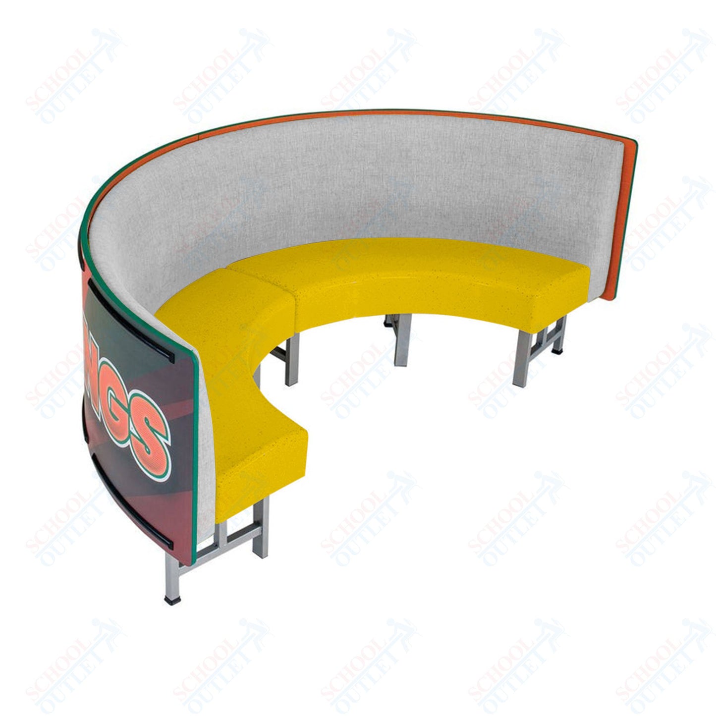 AmTab Mobile Booth Seating - Half Circle - 24"W x 48"L  (AMT-HMBS244)