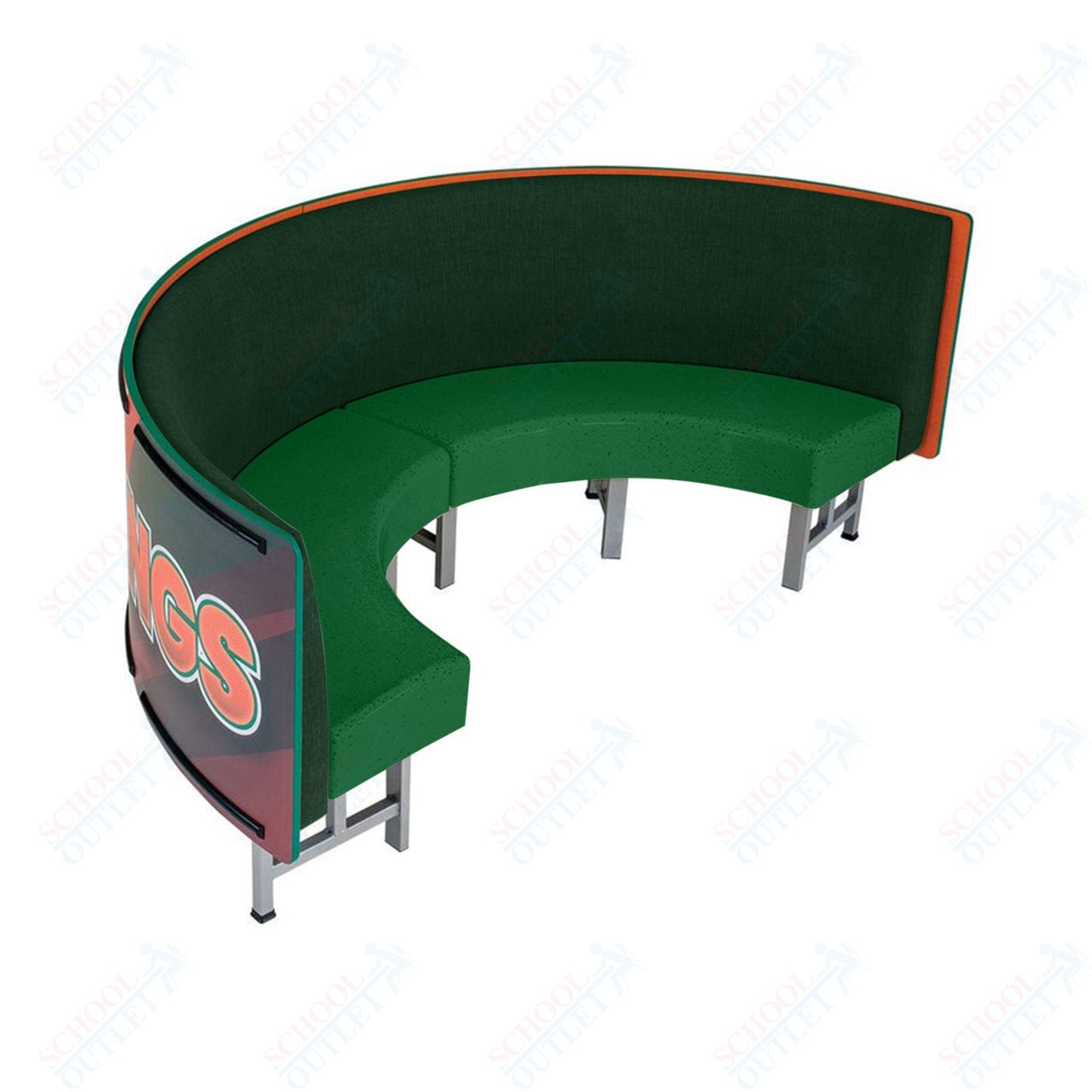 AmTab Mobile Booth Seating - Half Circle - 24"W x 48"L  (AMT-HMBS244)