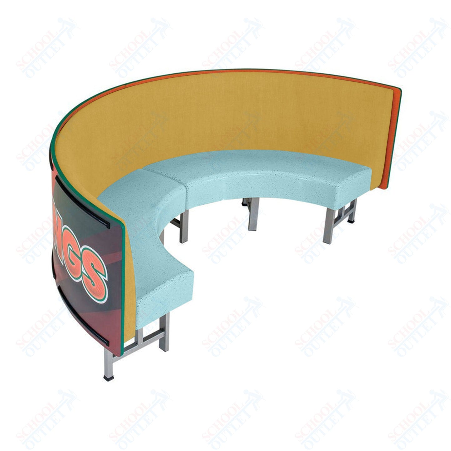 AmTab Mobile Booth Seating - Half Circle - 24"W x 48"L  (AMT-HMBS244)