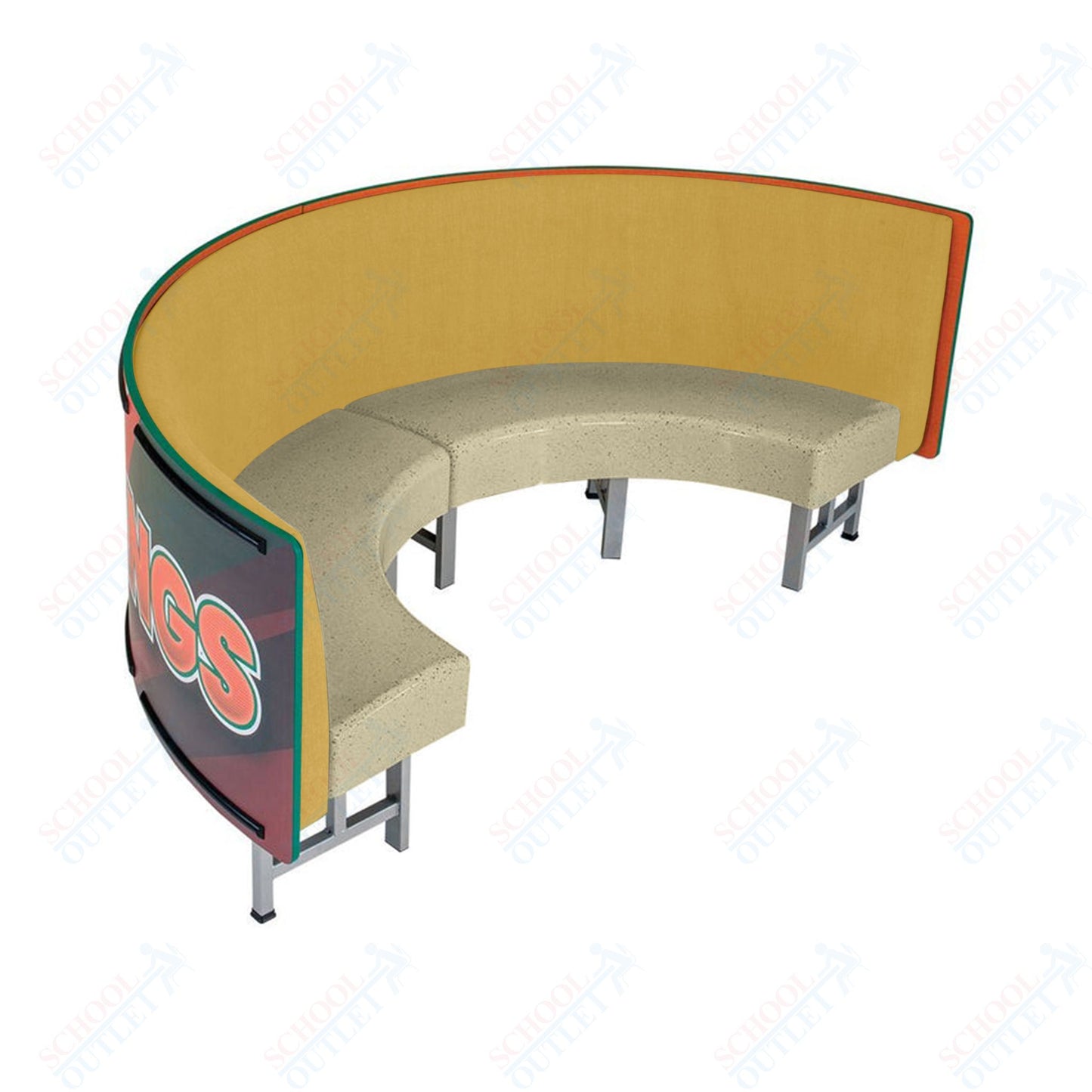 AmTab Mobile Booth Seating - Half Circle - 24"W x 48"L  (AMT-HMBS244)