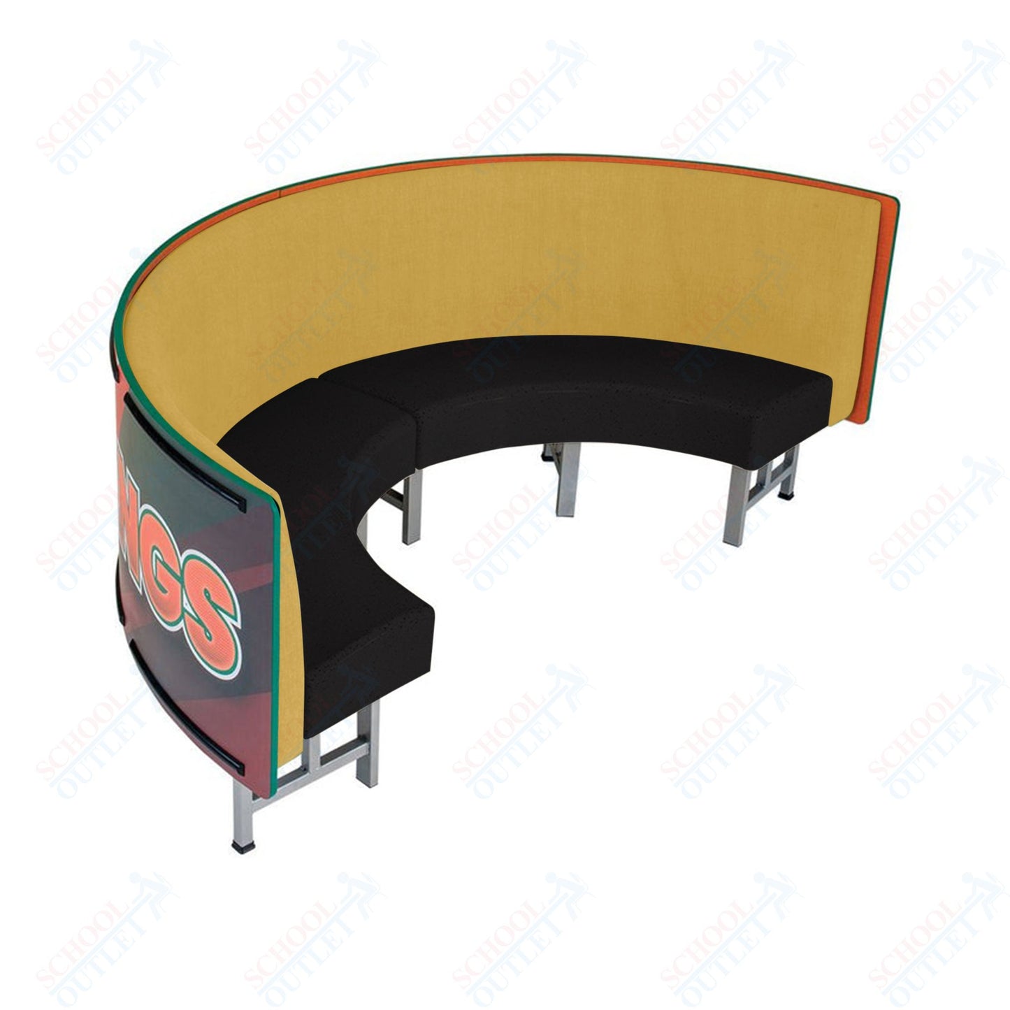 AmTab Mobile Booth Seating - Half Circle - 24"W x 48"L  (AMT-HMBS244)