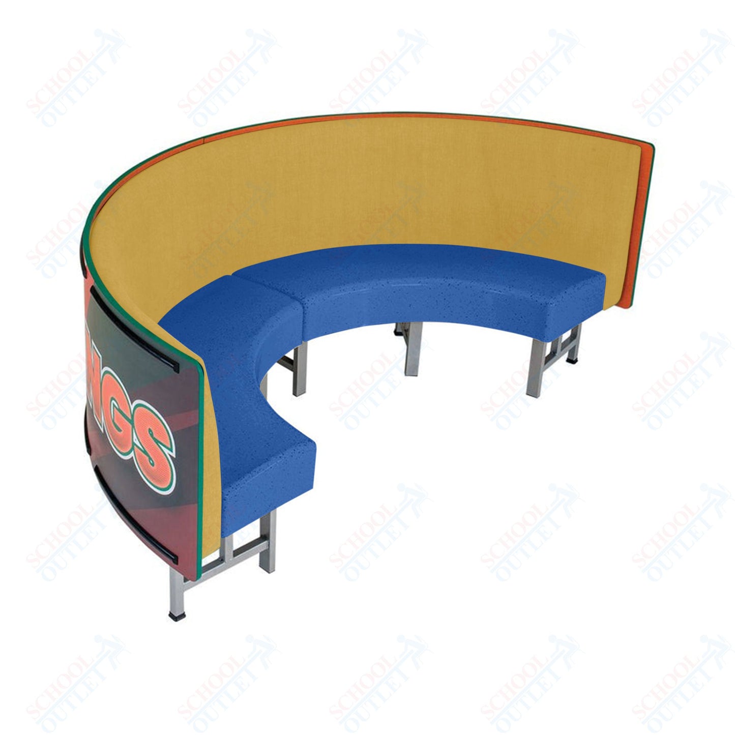 AmTab Mobile Booth Seating - Half Circle - 24"W x 48"L  (AMT-HMBS244)