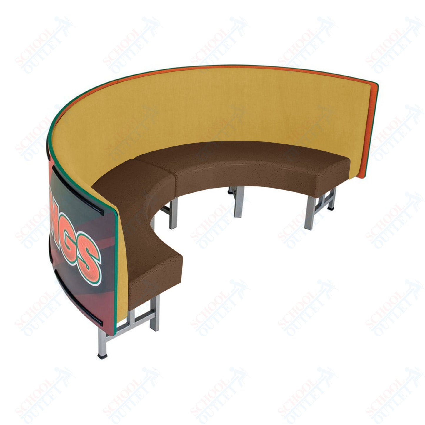 AmTab Mobile Booth Seating - Half Circle - 24"W x 48"L  (AMT-HMBS244)