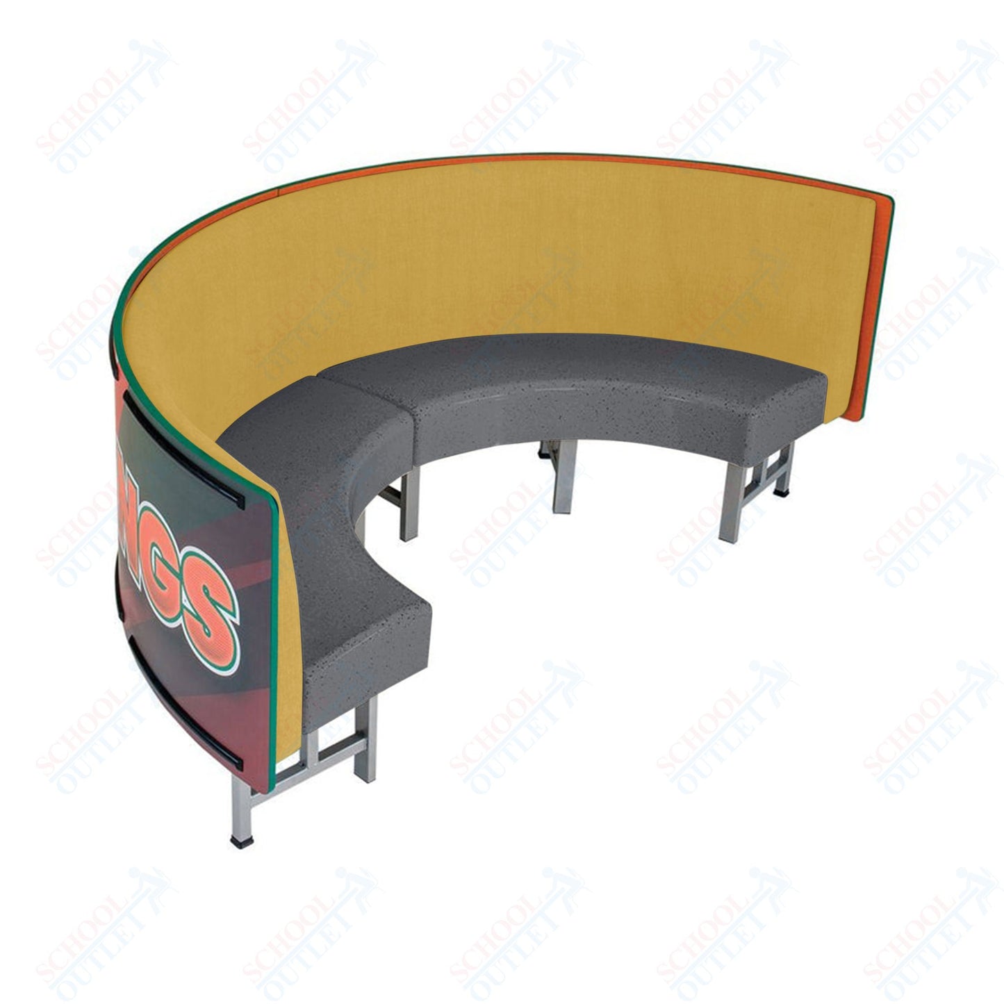 AmTab Mobile Booth Seating - Half Circle - 24"W x 48"L  (AMT-HMBS244)