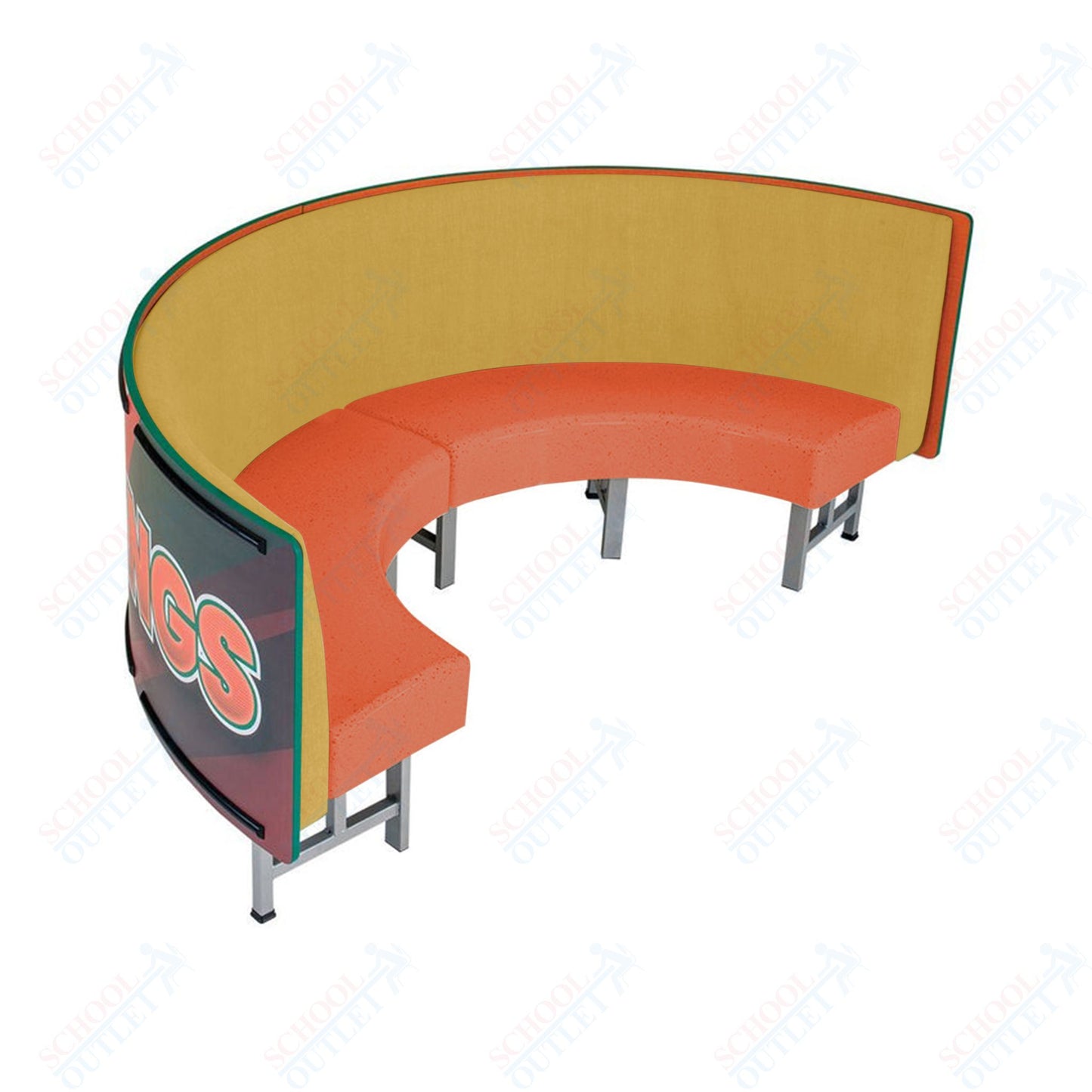 AmTab Mobile Booth Seating - Half Circle - 24"W x 48"L  (AMT-HMBS244)