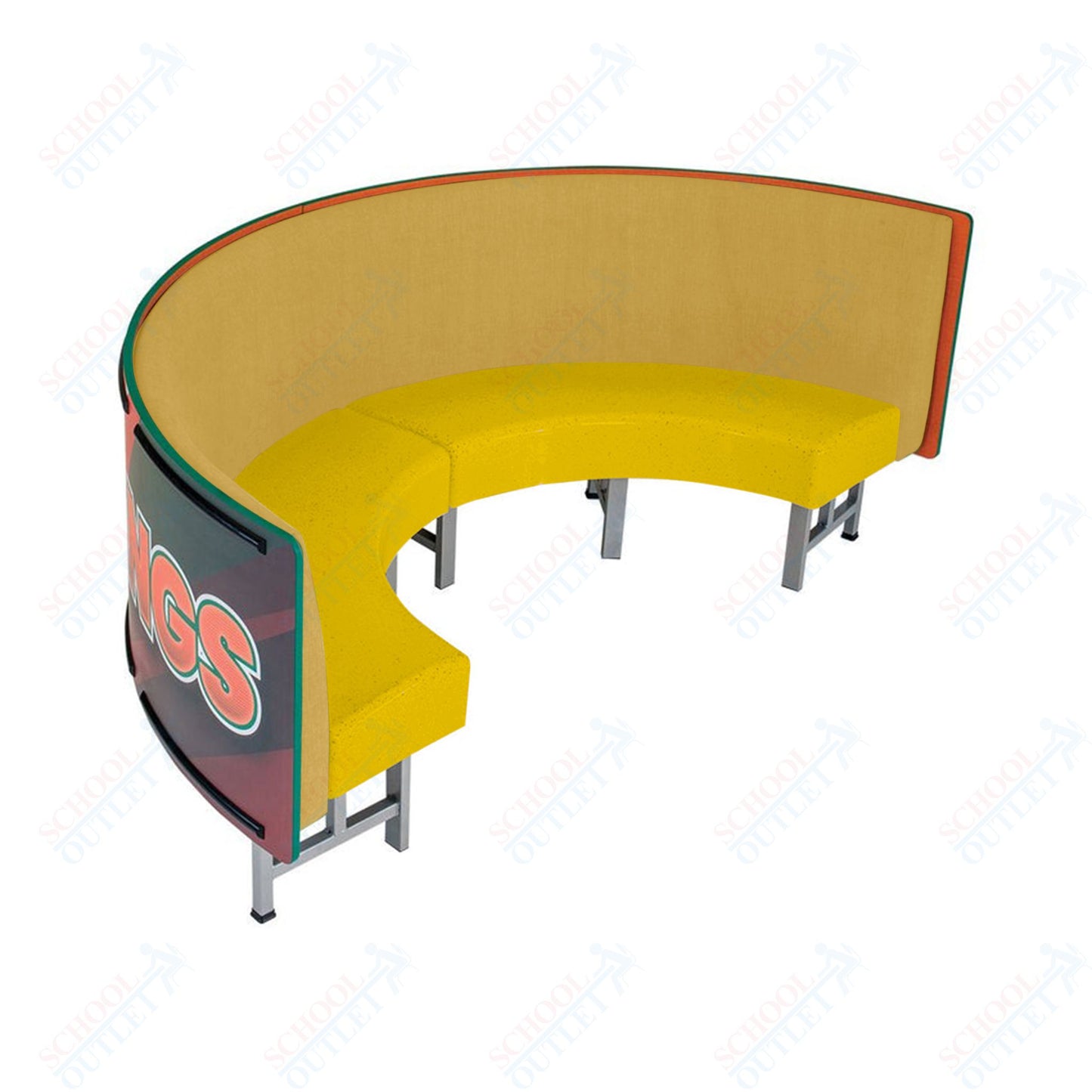 AmTab Mobile Booth Seating - Half Circle - 24"W x 48"L  (AMT-HMBS244)